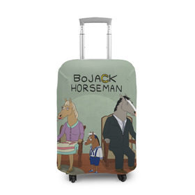 Чехол для чемодана 3D с принтом BoJack в Белгороде, 86% полиэфир, 14% спандекс | двустороннее нанесение принта, прорези для ручек и колес | bojack horseman | конь боджек | лошадь боджек