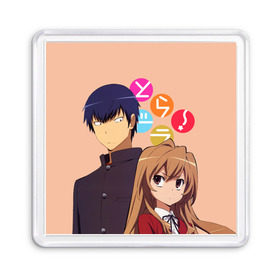 Магнит 55*55 с принтом ToraDora в Белгороде, Пластик | Размер: 65*65 мм; Размер печати: 55*55 мм | aisaka | taiga | toradora | торадора