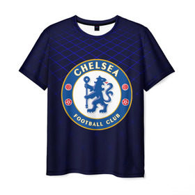 Мужская футболка 3D с принтом Chelsea 2018 Uniform в Белгороде, 100% полиэфир | прямой крой, круглый вырез горловины, длина до линии бедер | Тематика изображения на принте: 