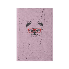 Обложка для паспорта матовая кожа с принтом Немецкий шпиц в очках в Белгороде, натуральная матовая кожа | размер 19,3 х 13,7 см; прозрачные пластиковые крепления | домашние животные | пес | собака
