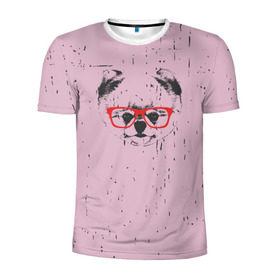 Мужская футболка 3D спортивная с принтом Немецкий шпиц в очках в Белгороде, 100% полиэстер с улучшенными характеристиками | приталенный силуэт, круглая горловина, широкие плечи, сужается к линии бедра | домашние животные | пес | собака