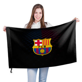 Флаг 3D с принтом FC Barca 2018 Line в Белгороде, 100% полиэстер | плотность ткани — 95 г/м2, размер — 67 х 109 см. Принт наносится с одной стороны | fc | fc barcelona | fcb | барселона | спорт | спортивные | фк | футбол | футбольный клуб
