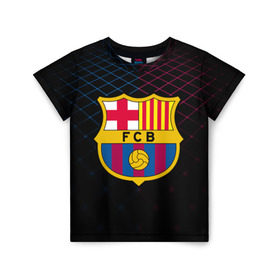 Детская футболка 3D с принтом FC Barca 2018 Line в Белгороде, 100% гипоаллергенный полиэфир | прямой крой, круглый вырез горловины, длина до линии бедер, чуть спущенное плечо, ткань немного тянется | fc | fc barcelona | fcb | барселона | спорт | спортивные | фк | футбол | футбольный клуб