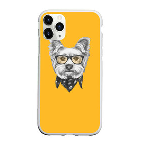 Чехол для iPhone 11 Pro матовый с принтом Йоркширский терьер_в очках в Белгороде, Силикон |  | домашние животные | пес | собака | терьер
