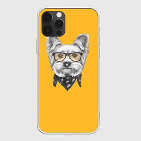 Чехол для iPhone 12 Pro Max с принтом Йоркширский терьер_в очках в Белгороде, Силикон |  | домашние животные | пес | собака | терьер