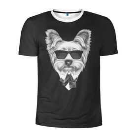 Мужская футболка 3D спортивная с принтом Йоркширский терьер_13 в Белгороде, 100% полиэстер с улучшенными характеристиками | приталенный силуэт, круглая горловина, широкие плечи, сужается к линии бедра | Тематика изображения на принте: домашние животные | пес | собака | терьер