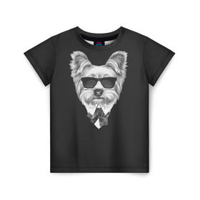 Детская футболка 3D с принтом Йоркширский терьер_13 в Белгороде, 100% гипоаллергенный полиэфир | прямой крой, круглый вырез горловины, длина до линии бедер, чуть спущенное плечо, ткань немного тянется | домашние животные | пес | собака | терьер