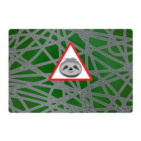 Магнитный плакат 3Х2 с принтом Ленивец на дороге в Белгороде, Полимерный материал с магнитным слоем | 6 деталей размером 9*9 см | внимательный | дорога | дорожный | животное | знак | ленивец | лень | опасно | осторожно | трасса