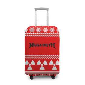 Чехол для чемодана 3D с принтом Праздничный Megadeth в Белгороде, 86% полиэфир, 14% спандекс | двустороннее нанесение принта, прорези для ручек и колес | 