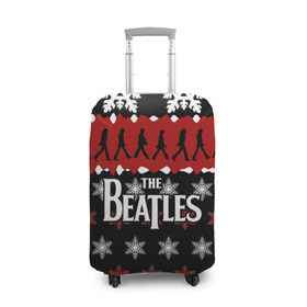 Чехол для чемодана 3D с принтом Праздничный The Beatles в Белгороде, 86% полиэфир, 14% спандекс | двустороннее нанесение принта, прорези для ручек и колес | beatles | the beatles | бител | битлз | битлс | битлы | группа | джон леннон | джордж харрисон | жуки | знак | красный | ливерпульская четвёрка | мерсибит | надпись | новогодний | новый год | пол маккартни | поп