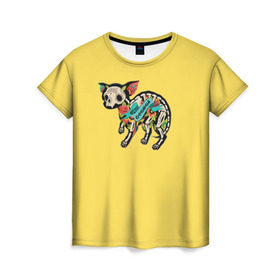 Женская футболка 3D с принтом Внутри чихуахуа в Белгороде, 100% полиэфир ( синтетическое хлопкоподобное полотно) | прямой крой, круглый вырез горловины, длина до линии бедер | домашние животные | пес | песик | собака | собачка | чихуахуа