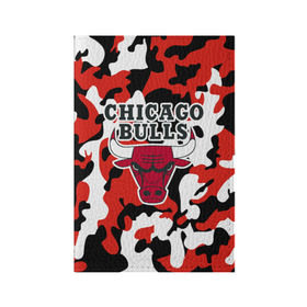 Обложка для паспорта матовая кожа с принтом CHICAGO BULLS Новогодний в Белгороде, натуральная матовая кожа | размер 19,3 х 13,7 см; прозрачные пластиковые крепления | камуфляж | красный | чикаго буллс