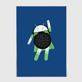 Постер с принтом Android Oreo в Белгороде, 100% бумага
 | бумага, плотность 150 мг. Матовая, но за счет высокого коэффициента гладкости имеет небольшой блеск и дает на свету блики, но в отличии от глянцевой бумаги не покрыта лаком | 