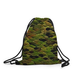 Рюкзак-мешок 3D с принтом block camouflage в Белгороде, 100% полиэстер | плотность ткани — 200 г/м2, размер — 35 х 45 см; лямки — толстые шнурки, застежка на шнуровке, без карманов и подкладки | 