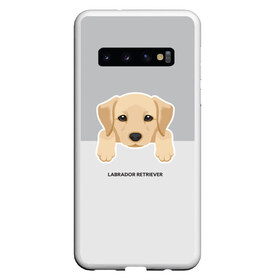 Чехол для Samsung Galaxy S10 с принтом Лабрадор щенок в Белгороде, Силикон | Область печати: задняя сторона чехла, без боковых панелей | Тематика изображения на принте: домашние животные | лабрадор | пес | песик | ретривер | собака | собачка