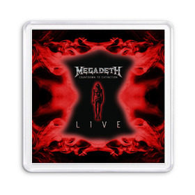 Магнит 55*55 с принтом Megadeth в Белгороде, Пластик | Размер: 65*65 мм; Размер печати: 55*55 мм | 