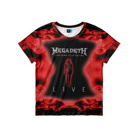 Детская футболка 3D с принтом Megadeth в Белгороде, 100% гипоаллергенный полиэфир | прямой крой, круглый вырез горловины, длина до линии бедер, чуть спущенное плечо, ткань немного тянется | 