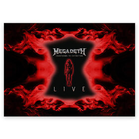 Поздравительная открытка с принтом Megadeth в Белгороде, 100% бумага | плотность бумаги 280 г/м2, матовая, на обратной стороне линовка и место для марки
 | Тематика изображения на принте: 