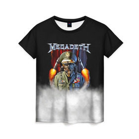 Женская футболка 3D с принтом Megadeth в Белгороде, 100% полиэфир ( синтетическое хлопкоподобное полотно) | прямой крой, круглый вырез горловины, длина до линии бедер | megadet | megadeth | группа | дирк вербурен | дэвид эллефсон | дэйв мастейн | кико лоурейро | мегадет | мегадетх | метал | рок | трэш | трэшметал | тяжелый | хард | хардрок | хеви | хевиметал