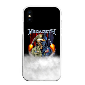 Чехол для iPhone XS Max матовый с принтом Megadeth в Белгороде, Силикон | Область печати: задняя сторона чехла, без боковых панелей | Тематика изображения на принте: megadet | megadeth | группа | дирк вербурен | дэвид эллефсон | дэйв мастейн | кико лоурейро | мегадет | мегадетх | метал | рок | трэш | трэшметал | тяжелый | хард | хардрок | хеви | хевиметал