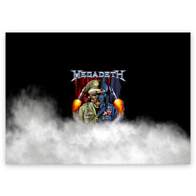 Поздравительная открытка с принтом Megadeth в Белгороде, 100% бумага | плотность бумаги 280 г/м2, матовая, на обратной стороне линовка и место для марки
 | megadet | megadeth | группа | дирк вербурен | дэвид эллефсон | дэйв мастейн | кико лоурейро | мегадет | мегадетх | метал | рок | трэш | трэшметал | тяжелый | хард | хардрок | хеви | хевиметал