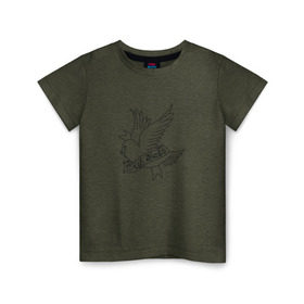 Детская футболка хлопок с принтом Crybaby в Белгороде, 100% хлопок | круглый вырез горловины, полуприлегающий силуэт, длина до линии бедер | crybaby | lil | lilpeep | peep | rap | rip | лилпип | плакса | рэп | слезы | эмо