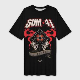 Платье-футболка 3D с принтом Sum 41 в Белгороде,  |  | 1996 | 41 | punk | rock | sum | альтернатива | группа | дерик | канада | панк | рок | скейт | уибли