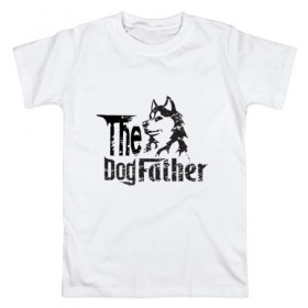 Мужская футболка хлопок с принтом The DogFather в Белгороде, 100% хлопок | прямой крой, круглый вырез горловины, длина до линии бедер, слегка спущенное плечо. | 
