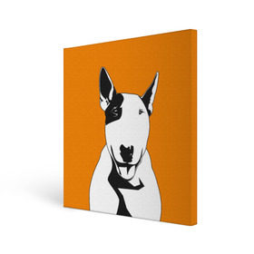 Холст квадратный с принтом Солнечнй бультерьер в Белгороде, 100% ПВХ |  | Тематика изображения на принте: бультерьер | домашние животные | пес | песик | собака | собачка