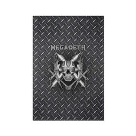 Обложка для паспорта матовая кожа с принтом Megadeth в Белгороде, натуральная матовая кожа | размер 19,3 х 13,7 см; прозрачные пластиковые крепления | 
