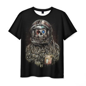 Мужская футболка 3D с принтом NASA DEATH в Белгороде, 100% полиэфир | прямой крой, круглый вырез горловины, длина до линии бедер | Тематика изображения на принте: bones | nasa | skull | картинка | кости | металл | модные | музыка | пафосные | прикольные | рисунок | рок | скелет | тело | череп | черепа | яркие