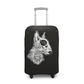 Чехол для чемодана 3D с принтом Бультерьер_16 в Белгороде, 86% полиэфир, 14% спандекс | двустороннее нанесение принта, прорези для ручек и колес | домашние животные | пес | собака