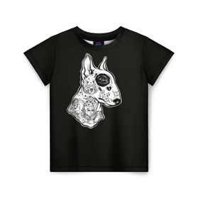 Детская футболка 3D с принтом Бультерьер_16 в Белгороде, 100% гипоаллергенный полиэфир | прямой крой, круглый вырез горловины, длина до линии бедер, чуть спущенное плечо, ткань немного тянется | домашние животные | пес | собака