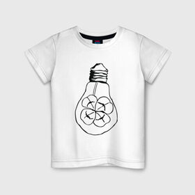 Детская футболка хлопок с принтом Лампочка Клевер в Белгороде, 100% хлопок | круглый вырез горловины, полуприлегающий силуэт, длина до линии бедер | Тематика изображения на принте: 