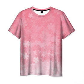 Мужская футболка 3D с принтом Сакура в Белгороде, 100% полиэфир | прямой крой, круглый вырез горловины, длина до линии бедер | japan | sakura | вишня | розовый | сакура | цветок | цветы | япония