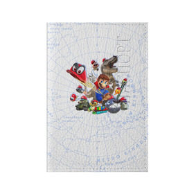 Обложка для паспорта матовая кожа с принтом Марио в Белгороде, натуральная матовая кожа | размер 19,3 х 13,7 см; прозрачные пластиковые крепления | mario | nintendo | игра | луиджи | марио | нинтендо