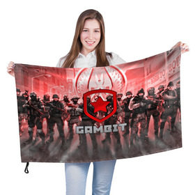 Флаг 3D с принтом GAMBIT CS GO в Белгороде, 100% полиэстер | плотность ткани — 95 г/м2, размер — 67 х 109 см. Принт наносится с одной стороны | 