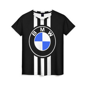 Женская футболка 3D с принтом BMW SPORTWEAR в Белгороде, 100% полиэфир ( синтетическое хлопкоподобное полотно) | прямой крой, круглый вырез горловины, длина до линии бедер | bmw | автомобильные | бмв | машины