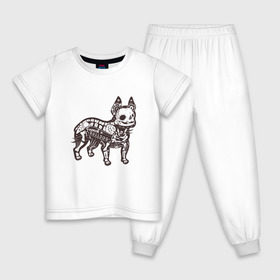 Детская пижама хлопок с принтом Бульдог ренген в Белгороде, 100% хлопок |  брюки и футболка прямого кроя, без карманов, на брюках мягкая резинка на поясе и по низу штанин
 | бульдог | домашние животные | пес | песик | собака | собачка | французский бульдог