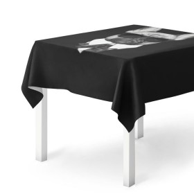 Скатерть 3D с принтом Бульдог в черном в Белгороде, 100% полиэстер (ткань не мнется и не растягивается) | Размер: 150*150 см | бульдог | домашние животные | пес | песик | собака | собачка | французский бульдог