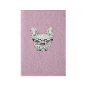 Обложка для паспорта матовая кожа с принтом Бульдог в очках в Белгороде, натуральная матовая кожа | размер 19,3 х 13,7 см; прозрачные пластиковые крепления | бульдог | домашние животные | пес | песик | собака | собачка | французский бульдог