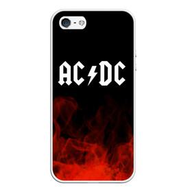 Чехол для iPhone 5/5S матовый с принтом AC DC в Белгороде, Силикон | Область печати: задняя сторона чехла, без боковых панелей | ac dc | logo | metal | music | rock | лого | логотип | метал | музыка | рок