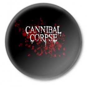 Значок с принтом Cannibal Corpse в Белгороде,  металл | круглая форма, металлическая застежка в виде булавки | Тематика изображения на принте: cannibal corpse | logo | metal | music | rock | лого | логотип | метал | музыка | рок