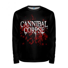 Мужской лонгслив 3D с принтом Cannibal Corpse в Белгороде, 100% полиэстер | длинные рукава, круглый вырез горловины, полуприлегающий силуэт | Тематика изображения на принте: cannibal corpse | logo | metal | music | rock | лого | логотип | метал | музыка | рок