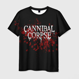 Мужская футболка 3D с принтом Cannibal Corpse в Белгороде, 100% полиэфир | прямой крой, круглый вырез горловины, длина до линии бедер | Тематика изображения на принте: cannibal corpse | logo | metal | music | rock | лого | логотип | метал | музыка | рок