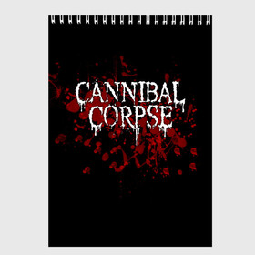 Скетчбук с принтом Cannibal Corpse в Белгороде, 100% бумага
 | 48 листов, плотность листов — 100 г/м2, плотность картонной обложки — 250 г/м2. Листы скреплены сверху удобной пружинной спиралью | Тематика изображения на принте: cannibal corpse | logo | metal | music | rock | лого | логотип | метал | музыка | рок