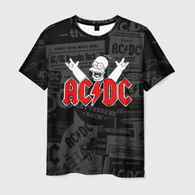 Мужская футболка 3D с принтом AC/DC в Белгороде, 100% полиэфир | прямой крой, круглый вырез горловины, длина до линии бедер | Тематика изображения на принте: ас | ац | диси | дс | дц | исидиси | эйси
