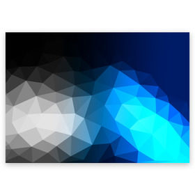 Поздравительная открытка с принтом Gray&Blue collection abstract в Белгороде, 100% бумага | плотность бумаги 280 г/м2, матовая, на обратной стороне линовка и место для марки
 | abstraction | geometry | polygon | абстракция | геометрия | грань | краски | кубик | кубики | линии | мозаика | полигон | разноцветные | ребро | текстура | тени | узор
