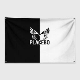 Флаг-баннер с принтом Placebo в Белгороде, 100% полиэстер | размер 67 х 109 см, плотность ткани — 95 г/м2; по краям флага есть четыре люверса для крепления | placebo | альтернативный | инди | индирок | плацебо | рок