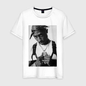 Мужская футболка хлопок с принтом 2pac в Белгороде, 100% хлопок | прямой крой, круглый вырез горловины, длина до линии бедер, слегка спущенное плечо. | 2pac | hip hop тупак | rap
